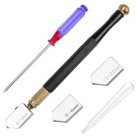 Glasbearbeitungswerkzeug, Glasschneider Diamant, Flaschenschneider Fensterglas, Glasflaschenschneider, Glass Cutter Tool Set im Bleistift-Stil mit Ölzuführer, hochwertiges Werkzeug für dicke Glas bearbeitung