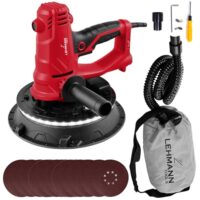 Trockenbauschleifer mit Absaugung 1500 W, Tellerschleifer mit variabler Geschwindigkeit und Staubabsaugung