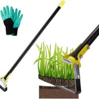 Gartenhacke mit Steigbügel für den Anbau von Gemüse, Edelstahl, 152cm lang, ideal für kiesigen, sandigen oder nassen Böden