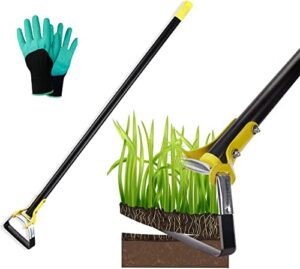 Gartenhacke mit Steigbügel für den Anbau von Gemüse, Edelstahl, 152cm lang, ideal für kiesigen, sandigen oder nassen Böden