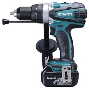 Makita Akku-Schlagbohrschrauber 18 V 5,0 Ah mit zwei Akkus und Ladegerät in MAKPAC-Koffer für professionelle Heimwerker und Handwerker
