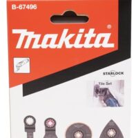 Makita B-67496 Starlock Fliesen-Set 4-tlg. für Mörtel, Porenbeton, Silikonfugen, Teppichreste, Alu, Gipskarton, Epoxid, Holz