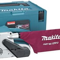 Bild des Makita 9404J Bandschleifers mit 100 mm Breite und Kabelgebundener Bauweise für Heimwerker und DIY-Anwendungen