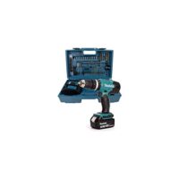 Makita DHP453FX12 18V Li-Ion LXT Kombibohrer mit Akku, Ladegerät und Zubehörset im Tragekoffer