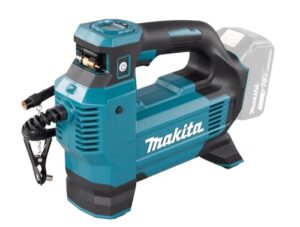 Makita DMP181Z Akku-Kompressor mit 11,1 bar Druckleistung und 18V Spannung für verschiedene Arbeitsanwendungen wie Auto- und Fahrradreifen aufpumpen