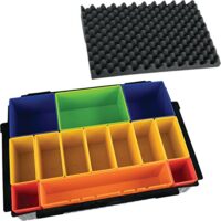 Makita Boxeinsatz-Set 14-teilig, farbige Boxen und Deckelpolster, passend für MAKPAC-Systemkoffer