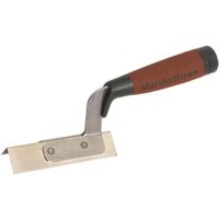 Marshalltown Ausseneck-Kelle mit DuraSoft Griff, Eckkelle für Trockenbau und Wärmedämmung, Edelstahl, 108x25 mm