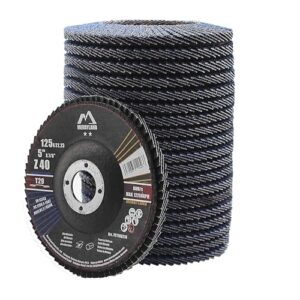 Merryland Fächerscheibe 125 mm Metall Edelstahl Stahl für Winkelschleifer, 125mm 40K T29 Lamellenscheibe Zirkonkorund Blau Schleifmopp 20 Stück