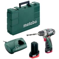 Akku-Bohrschrauber PowerMaxx BS Basic von Metabo mit 2 Akkus, Ladegerät und Koffer
