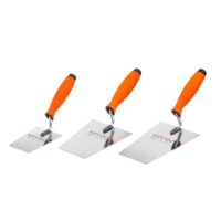 Rostfreie Maurerkellen in Trapezform, Stukkateurkellen mit Gummigriff, Trapez Glättekellen, Made in EU