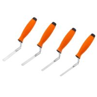 Fugenkellen Set mit Softgriff und flexibler Edelstahlklinge für Verfugungsarbeiten an Ziegel, Klinkersteinen und mehr