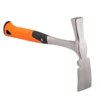 Maurerhammer mit Stahlkopf und Gummigriff, ideal für das Formen, Anritzen und Zuschlagen von Materialien wie Stein, Ziegel und Glasbeton, DIN 5108-konform