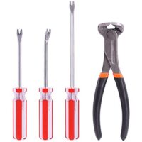 4-teiliges Nagelentferner-Werkzeug-Set von Glarks, inklusive Endschneidezange, U-Spitzen-Zapfenabzieher und U-Spitzen-Heber zum Entfernen von Nägeln