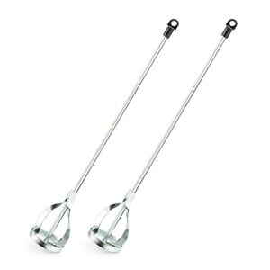 Navaris 2x Rührstab Bohrmaschinen Paint Mixer - Quirl 6x40cm aus Stahl 2er Set - Mörtelrührer für Farbe Lack Lasuren - Bohrmaschinen Farbrührer verzinkt
