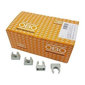 OBO Bettermann M20 Quick-Schellen, Klemmschelle, Rohrschelle, anreihbar, lichtgrau, 20mm, 100 Stück