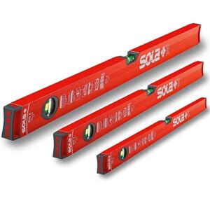 Oligei So-Big Set, umfassendes Werkzeug-Set für Bauprojekte mit drei Spirit-Leveln und Meterstab aus Aluminium