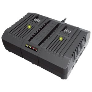 Dual-Ladegerät für WORX 20V Akkus, gleichzeitiges Aufladen, 4A Ladestrom, 2 Lademodi