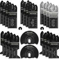 Multitool Sägeblätter Set für Holz, Kunststoff und Metall - 24-teilig - oszillierende Werkzeuge - universell kompatibel mit Makita DTM51Z, Dewalt, Einhell Parkside usw.
