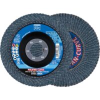 Präzise Kehlnahtbearbeitung mit PFERD Fächerscheibe POLIFAN CURVE Ø 125 mm, Breite M (11 mm), Z40, SGP STEELOX