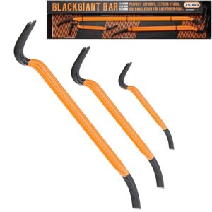 PICARD Nageleisen BlackGiant Bar Nr. 46Z - Robust & Langlebig | 90° Maximaler Hebel | Rutschfest | 3er-Set (300/610/930 mm) für Bauprofis und Handwerker, Made in Germany