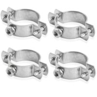 PRIOstahl Rohrschellen aus Edelstahl V2A für Stockschrauben - Rohrhalter Rohrbefestigung (1" 1/4 Zoll, 38-45mm, 4 Stück)