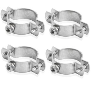 PRIOstahl Rohrschellen aus Edelstahl V2A für Stockschrauben - Rohrhalter Rohrbefestigung (1" 1/4 Zoll, 38-45mm, 4 Stück)