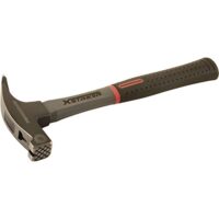 Sicherheits-Lattenhammer aus Glasfaser mit magnetischem Nagelhalter und schwarz lackiert, 335 mm lang, Gewicht 600 g