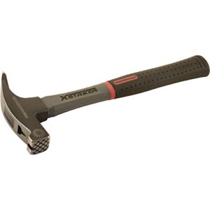 Sicherheits-Lattenhammer aus Glasfaser mit magnetischem Nagelhalter und schwarz lackiert, 335 mm lang, Gewicht 600 g