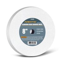 Schleifscheibe fuer Bank und Sockel mit 20,3 x 2,5 cm Durchmesser, weiße Aluminiumoxid Beschichtung und Körnung von 120.