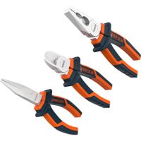Hochwertige Zangen für Profis und Einsteiger, Spitzzange, Seitenschneider 160 mm und Kombizange 180 mm lang