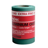 ProDec 5 m Rolle, extrafeines grünes Aluminiumoxid-Schleifpapier mit Körnung 240 zum Schleifen von Holz, Farbe, Putz, Spachtelmasse und Metall