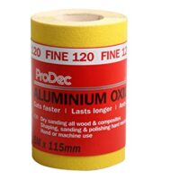 Aluminiumoxid-Schleifpapier, 5 m Rolle, feine Körnung 120 zum Schleifen von Holz, Farbe, Putz, Spachtelmasse und Metall