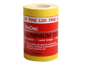 Aluminiumoxid-Schleifpapier, 5 m Rolle, feine Körnung 120 zum Schleifen von Holz, Farbe, Putz, Spachtelmasse und Metall