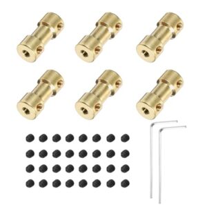 Messingwellenkupplung, 6 Stück, 3mm auf 3mm, Motorwellenkuppler, Autoreifenwellenmotor, flexibel, stabil, einfach zu bedienen