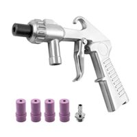 QWORK Sandstrahlpistole mit 4 Keramikdüsen für professionelle und private Handwerkeranwendungen, Aluminium-Guss, langlebige und stabilere Pistole für Strahlen, Hochdruck-Flüssigkeits- oder Luftreinigung von Teilen