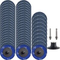 50 Pcs Quick Change Discs Set 2 Zoll Zirconia Sanding Discs mit 1/4 Holder für Die Grinder Oberflächen-Vorbereitung Streifen-Glättung Polierer Finish-Bürste Rost-Paint-Removal