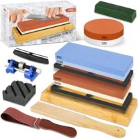 Professionelles Schleifstein-Set für Messer mit verschiedenen Körnungen, ideal für die Wartung und Pflege von Küchenmessern, Kochmesser, Äxte, Steakmesser, Küchenmesser, Schälmesser, Sushimesser, BBQ-Messer, Scheren, Rasiermesser, Meißel, Santoku-Messer, Obstmesser, japanische Messer, Fleischermesser und vieles mehr