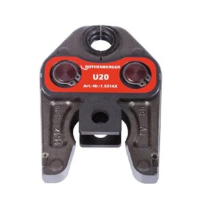 Hochwertige Pressbacke Standard U20 von Rothenberger für die Verarbeitung von Pressfittingen mit innovativer Mechanik und präzisionsgefertigter Kontur.