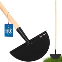 KOTARBAU Rasenkantenstecher mit Holzstiel 121cm Buchenholz Stahl Halbmond Kantenstecher Rasenschneider Grasnarben Entferner Rasenkantenschneider manuell Rasenabstecher Gartengeräte Kantenschneider