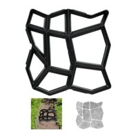 Relaxdays Pflasterform, 9 Kammern, HBT 4x42x42cm, Pflastersteine streichen, Garten Trittplatten, Beton Gießform, schwarz