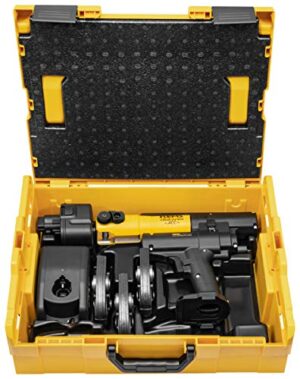 Mini-Press für Heimwerker und Handwerker, kompakte Bauform, stabile L-BOXX, 2 schwenkbare Monoblock-Pressbacken