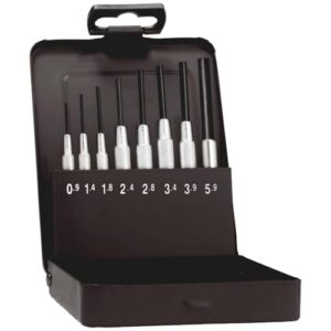 Rennsteig Splintreibersatz, 8-teilige Set mit Durchmessern von 0,9 bis 5,9 mm, in Metallkassette, für Heimwerker und Handwerker