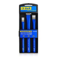 Robustes 3-teiliges Meißel-Set für Hand-, Flach- und Steinmeißel, ideal für Holz, Stein, Beton und Metall - Hitzegehärtet für präzises Arbeiten an Muttern, Bolzen und Nieten
