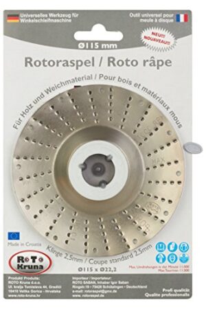 Rotoraspel Ø 115 mm mit Klinge 2,5 mm für den groben Materialabtrag und die schnelle Bearbeitung von Holz, Kunststoff und Gummi.
