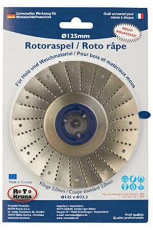 Rotoraspel 125 mm mit Klinge 2,0 mm und Schneidegeometrie für das Bearbeiten von Holz, Kunststoff und Gummi