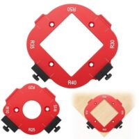 2 Stück Router Jig Radius Schablonen für Oberfräse, präzise Holzbearbeitung, Frässchablonen Oberfräsen-Zubehör, Holzbearbeitungsvorlagen für R10-R50 Radien