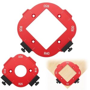 2 Stück Router Jig Radius Schablonen für Oberfräse, präzise Holzbearbeitung, Frässchablonen Oberfräsen-Zubehör, Holzbearbeitungsvorlagen für R10-R50 Radien