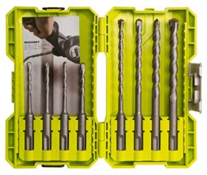 Ryobi RAK08SDS2 SDS+ Steinbohrer-Set, 8-teilig mit verschiedenen Bitgrößen für das Bohren von Löchern in Mauerwerk und Hartbeton