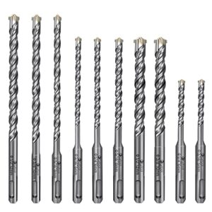 SDS Plus Bohrer Set, Lytool 10 tlg Hammerbohrer Steinbohrer Betonbohrer Set Ø 5, 6, 8, 10, 12 mm (110, 160, 210 mm Lang) für SDS Plus Bohrhammer