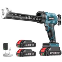 Elektrische Kartuschenpresse mit 2 x 2000 mAh Akku, LED-Licht, Silikonpistole für 300 ml-Kartuschen